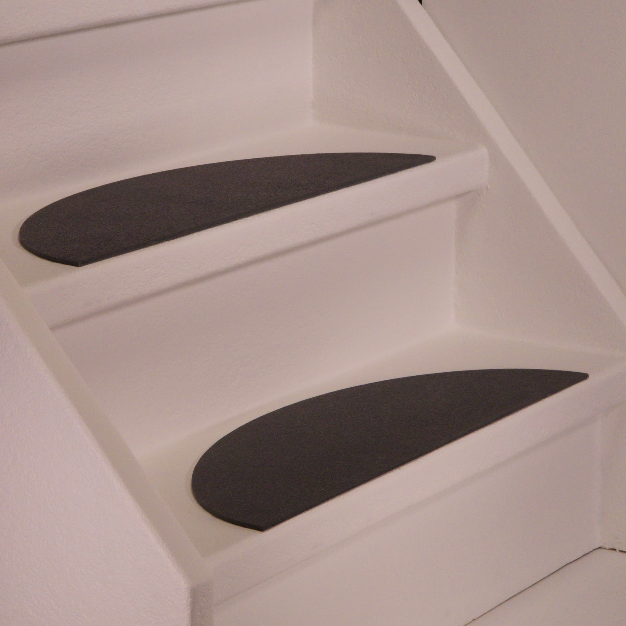 Charcoal Stone — Half-Moon · Without stair nosing