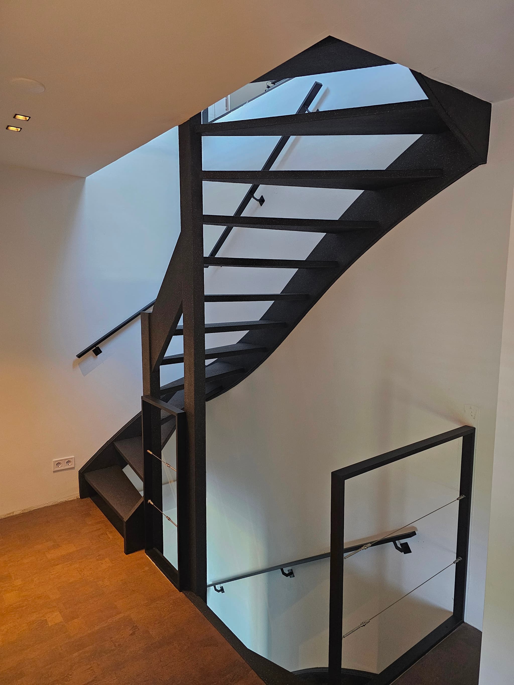 Omnistair Signature Charcoal Stone — Stone stair finish