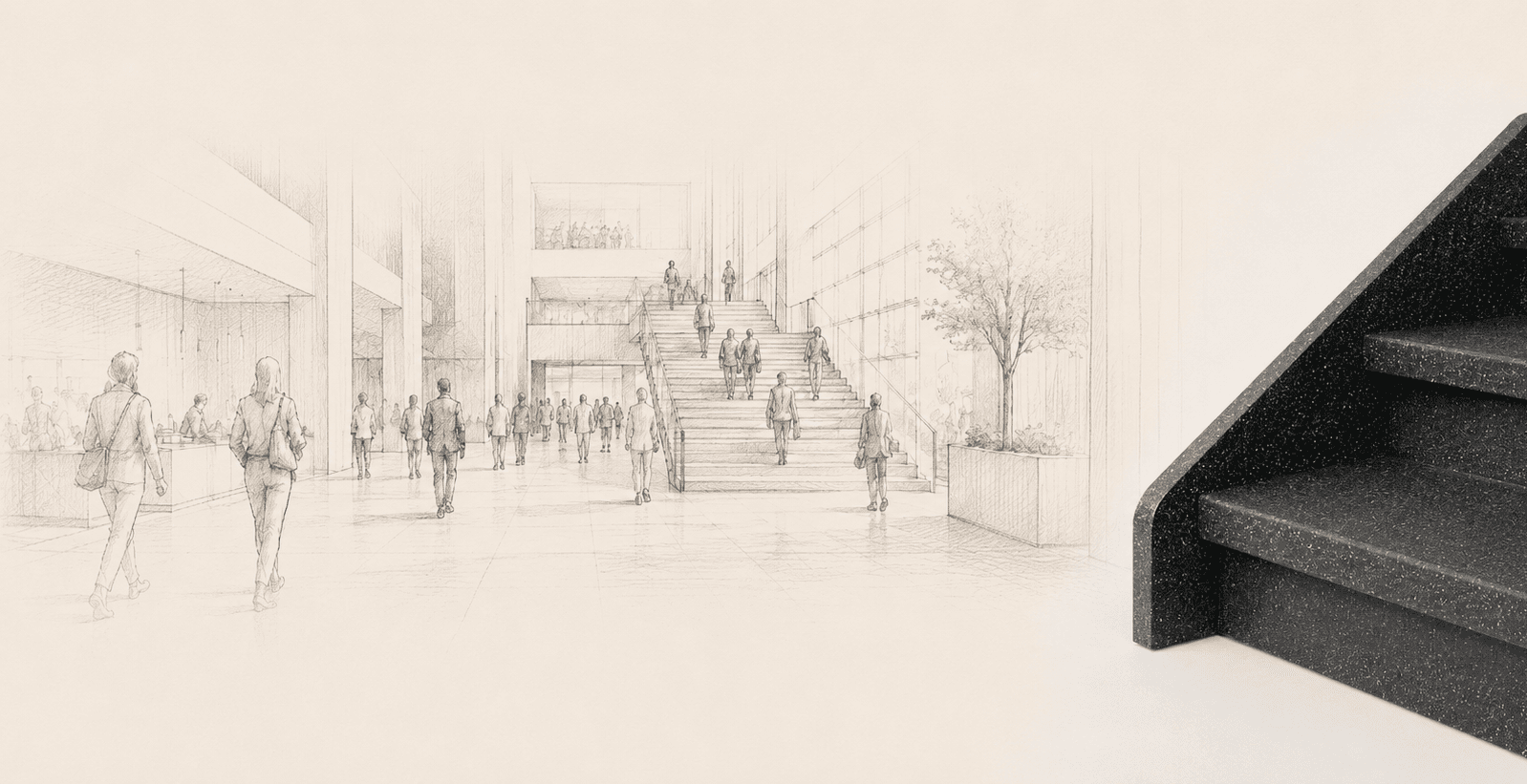renovatie van trappen in openbare gebouwen