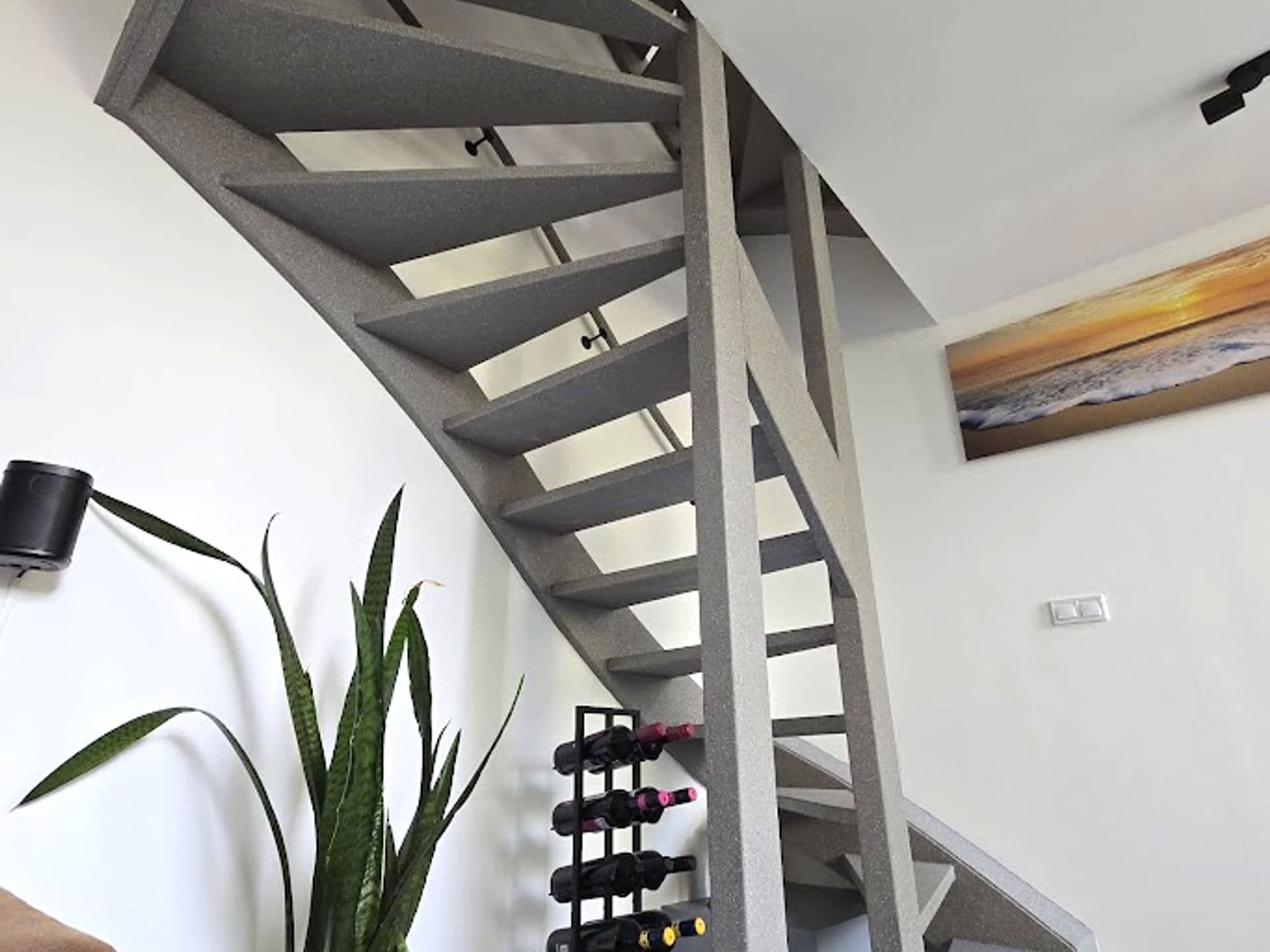 Open staircase side panels clad