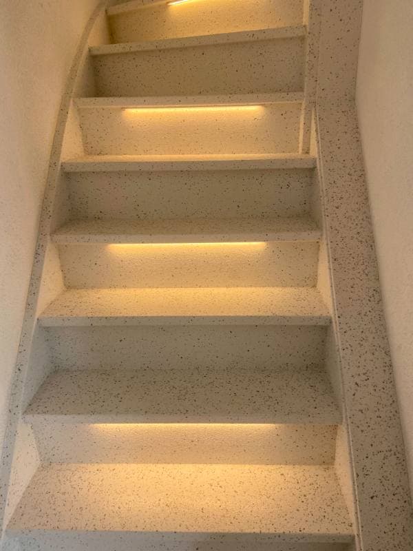 stair renovation with Frost Terrazzo stone texture in Waddinxveen
